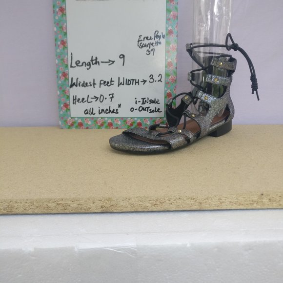 Leathersandal Free People Crinkled Leather padded Gladiator wrap Sandal 37/6us - Picture 5 of 9